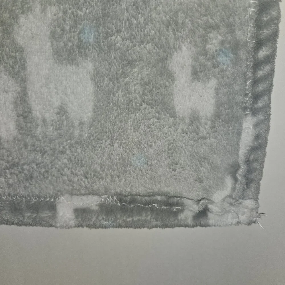 Blankets & Beyond Llama Alpaca Fleece Baby Blanket Gray White 26x30
